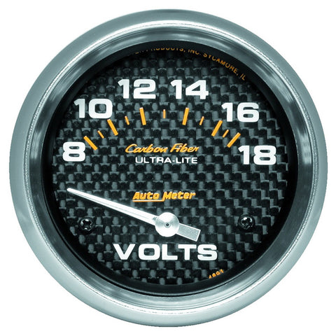 2-5/8" VOLTMETER 8-18V CARBON FIBER