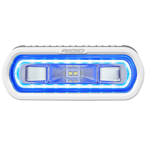 RIGID Industries SR-L Series Marine Spreader Pod 2 Wire Surface Mount White Housing With Blue Halo