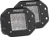RIGID D-Series PRO LED Light Drive Diffused Flush Mount Black Housing Pair