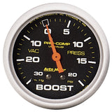 2-5/8" BOOST/VACUUM 30 IN HG/20 PSI LIQUID FILLED PRO-COMP