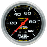 2-5/8" FUEL PRESSURE 0-100 PSI LIQUID FILLED PRO-COMP