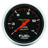 2-5/8" FUEL PRESSURE W/ ISOLATOR 0-15 PSI LIQUID FILLED PRO-COMP