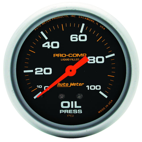 2-5/8" OIL PRESSURE 0-100 PSI LIQUID FILLED PRO-COMP