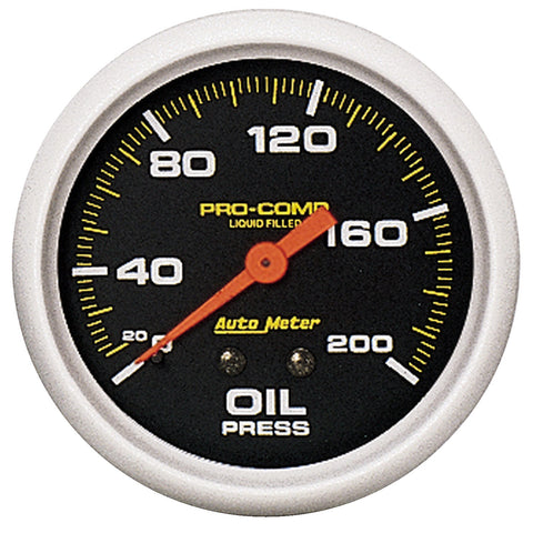 2-5/8" OIL PRESSURE 0-200 PSI LIQUID FILLED PRO-COMP