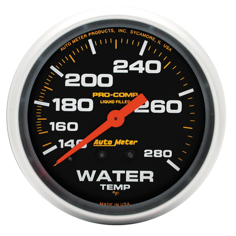 2-5/8" WATER TEMPERATURE 140-280 °F LIQUID FILLED PRO-COMP
