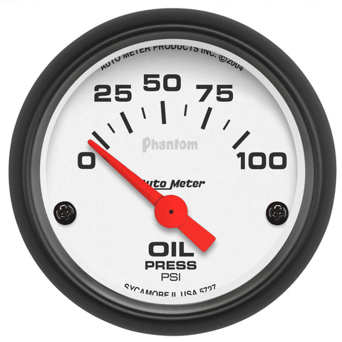 2-1/16" OIL PRESSURE 0-100 PSI PHANTOM