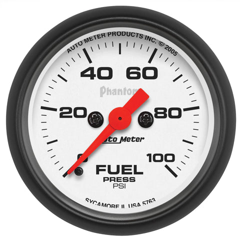 2-1/16" FUEL PRESSURE 0-100 PSI PHANTOM
