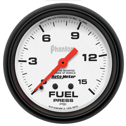 2-5/8" FUEL PRESSURE 0-15 PSI PHANTOM