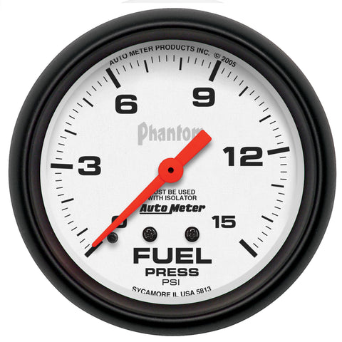 2-5/8" FUEL PRESSURE W/ ISOLATOR 0-15 PSI PHANTOM