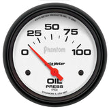 2-5/8" OIL PRESSURE 0-100 PSI PHANTOM