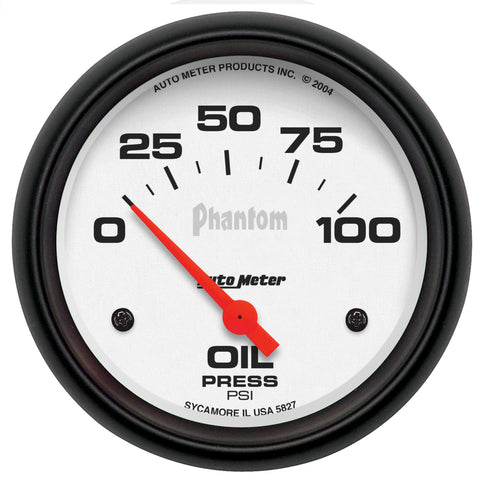 2-5/8" OIL PRESSURE 0-100 PSI PHANTOM