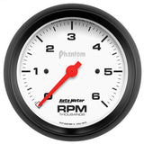3-3/8" IN-DASH TACHOMETER 0-6000 RPM PHANTOM