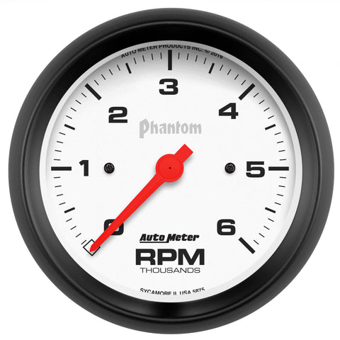 3-3/8" IN-DASH TACHOMETER 0-6000 RPM PHANTOM