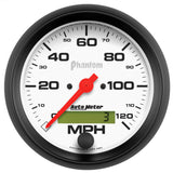 3-3/8" SPEEDOMETER 0-120 MPH PHANTOM