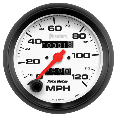3-3/8" SPEEDOMETER 0-120 MPH PHANTOM