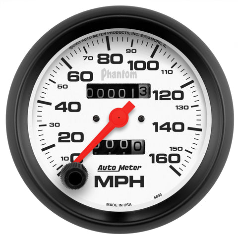 3-3/8" SPEEDOMETER 0-160 MPH PHANTOM