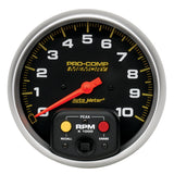 TACHOMETER 5" 0-10000 RPM IN-DASH W/PEAK MEMORY PRO-COMP