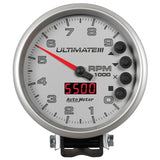 5" TACHOMETER 0-9000 RPM PEDESTAL ULTIMATE III PLAYBACK SILVER