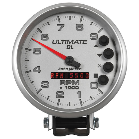 5" TACHOMETER 0-9000 RPM PEDESTAL ULTIMATE DL PLAYBACK SILVER