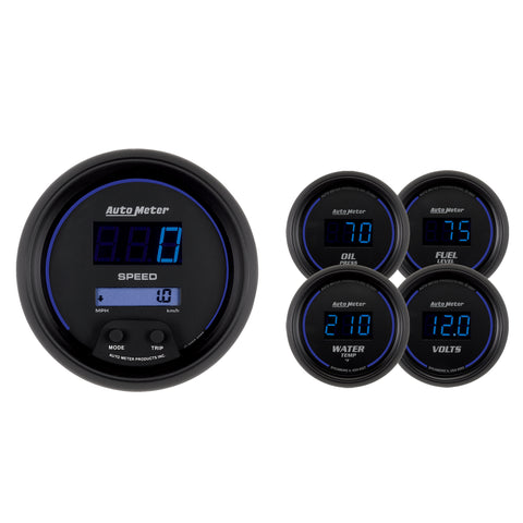 5 PC. GAUGE KIT 3-3/8" & 2-1/16" COBALT DIGITAL