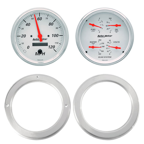 2 GAUGE DIRECT FIT DASH KIT CHEVY TRUCK 54-55 2 GAUGE  ARCTIC WHITE
