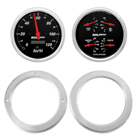 2 GAUGE DIRECT FIT DASH KIT CHEVY TRUCK 54-55 2 GAUGE  DESIGNER BLACK