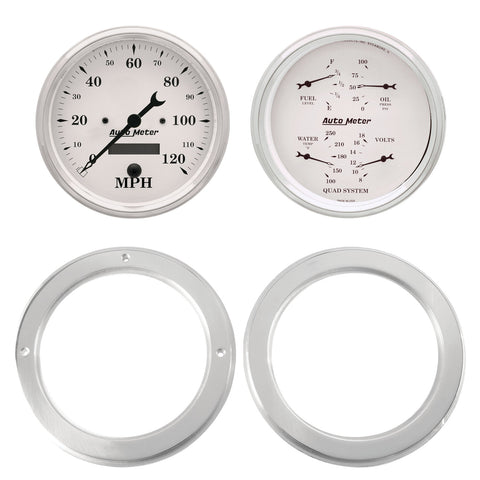 2 GAUGE DIRECT FIT DASH KIT CHEVY TRUCK 54-55 2 GAUGE  OLD-TYME WHITE