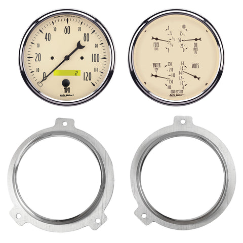 2 GAUGE DIRECT FIT DASH KIT CHEVY CAR 51-52 2 GAUGE  ANTIQUE BEIGE