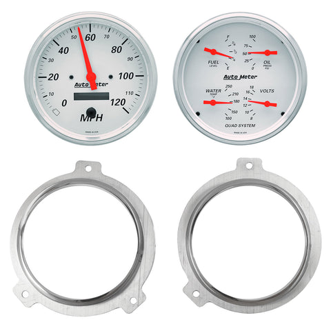 2 GAUGE DIRECT FIT DASH KIT CHEVY CAR 51-52 2 GAUGE  ARCTIC WHITE