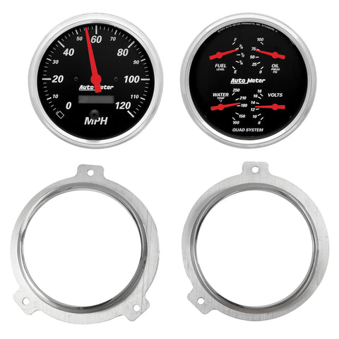 2 GAUGE DIRECT FIT DASH KIT CHEVY CAR 51-52 2 GAUGE  DESIGNER BLACK