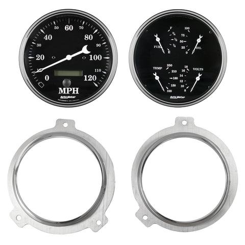 2 GAUGE DIRECT FIT DASH KIT CHEVY CAR 51-52 2 GAUGE  OLD TYME BLACK