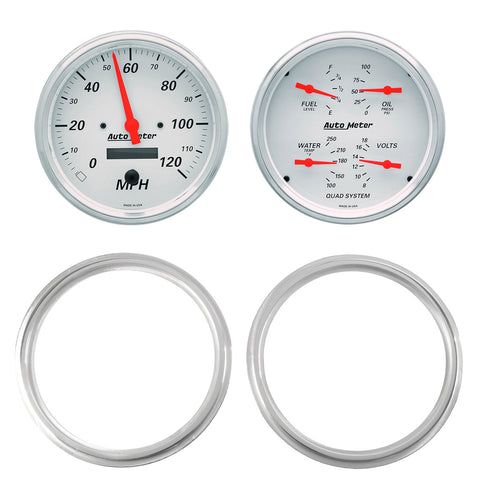 2 GAUGE DIRECT FIT DASH KIT CHEVY TRUCK 47-53 2 GAUGE  ARCTIC WHITE