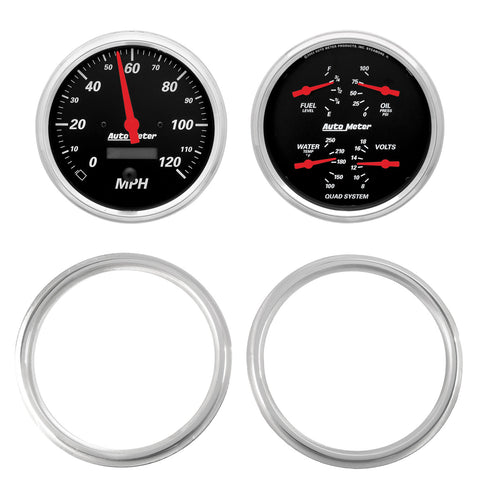 2 GAUGE DIRECT FIT DASH KIT CHEVY TRUCK 47-53 2 GAUGE  DESIGNER BLACK