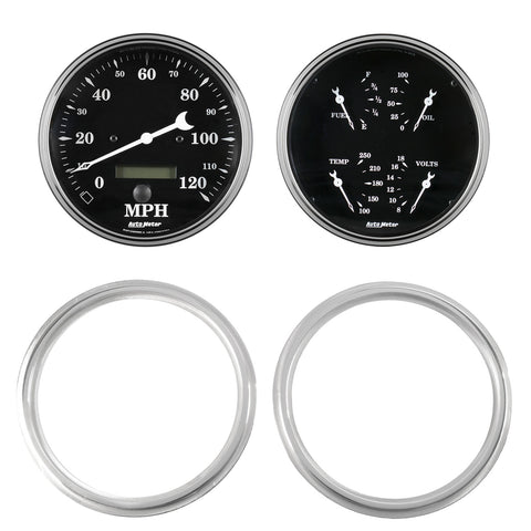 2 GAUGE DIRECT FIT DASH KIT CHEVY TRUCK 47-53 2 GAUGE  OLD TYME BLACK