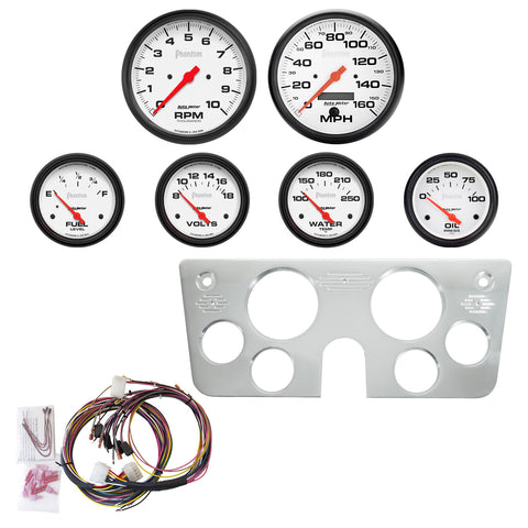 6 GAUGE DIRECT FIT DASH KIT CHEVY TRUCK 67-72 6 GAUGE PHANTOM