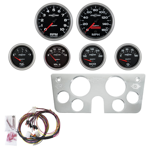 6 GAUGE DIRECT FIT DASH KIT CHEVY TRUCK 67-72 6 GAUGE SPORT-COMP II