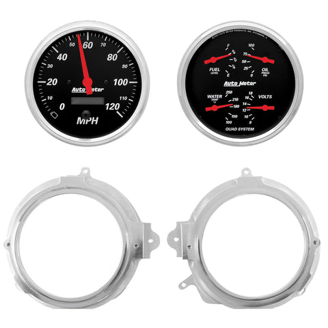 2 GAUGE DIRECT FIT DASH KIT CAMARO/FIREBIRD 67-68 2 GAUGE DESIGNER BLACK