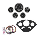 5 GAUGE DIRECT-FIT DASH KIT CHEVY 55-56 OLD TYME BLACK