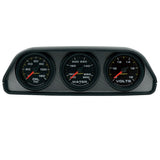 GAUGE KIT DASH POD MOUNT OILP/WTMP/VOLT 2-1/16" 100PSI/300ºF/18V BLK DIAL BLK BZL EEG