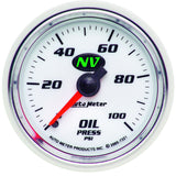 2-1/16" OIL PRESSURE 0-100 PSI NV