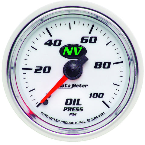 2-1/16" OIL PRESSURE 0-100 PSI NV