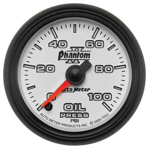2-1/16" OIL PRESSURE 0-100 PSI PHANTOM II