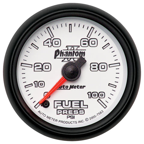 2-1/16" FUEL PRESSURE 0-100 PSI PHANTOM II