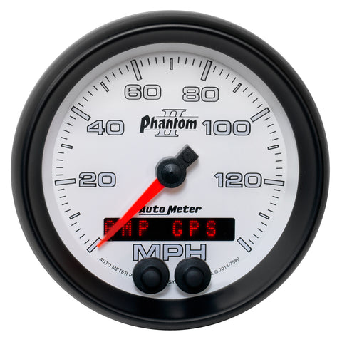 3-3/8" GPS SPEEDOMETER 0-140 MPH PHANTOM II