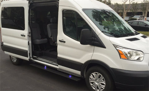 AMP Research 76259-01A PowerStep Electric Running Boards Plug N Play System For 2014-2019 Ford Transit (Driver Passenger Side) Gas Only