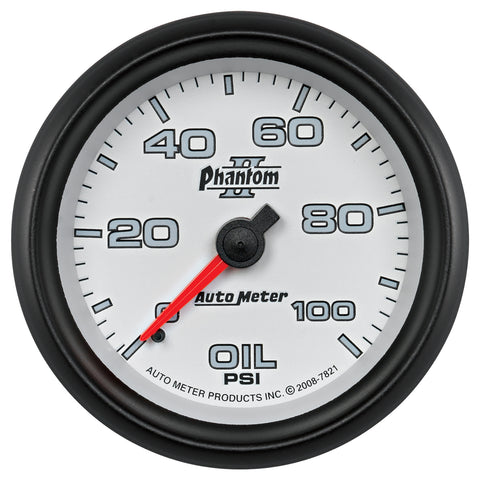 2-5/8" OIL PRESSURE 0-100 PSI PHANTOM II