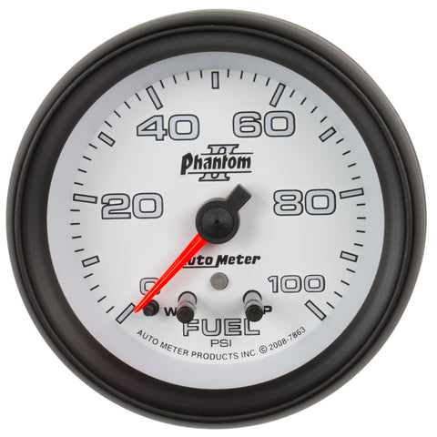 2-5/8" FUEL PRESSURE 0-100 PSI PHANTOM II
