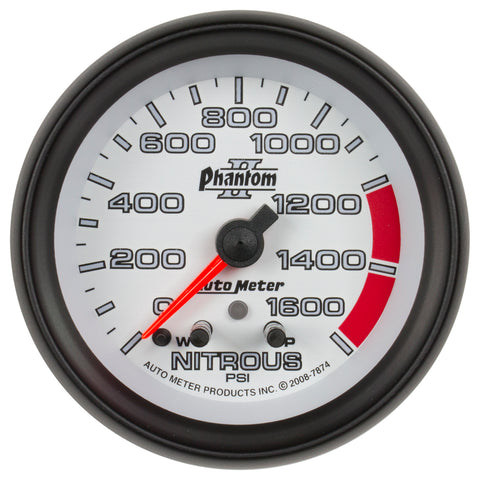 2-5/8" NITROUS PRESSURE 0-1600 PSI PHANTOM II