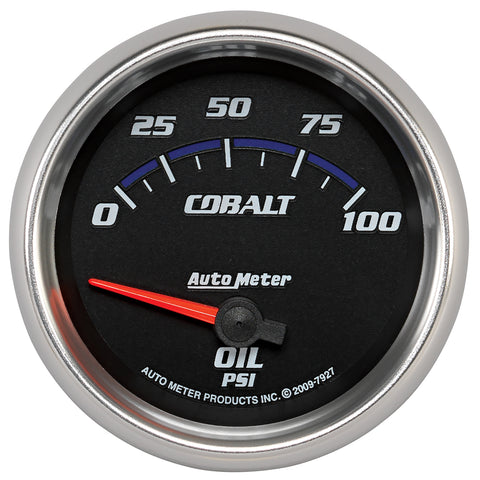 2-5/8" OIL PRESSURE 0-100 PSI COBALT