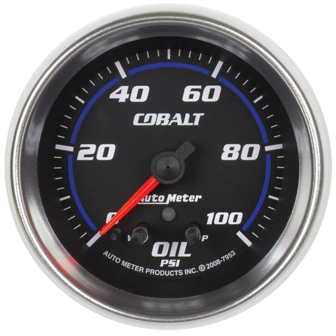 2-5/8" OIL PRESSURE 0-100 PSI COBALT